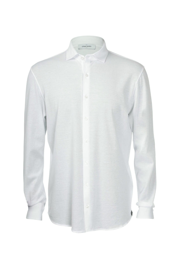 Camicia bianca in piquet di cotone light