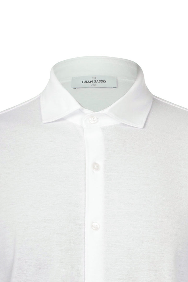 Camicia bianca in piquet di cotone light