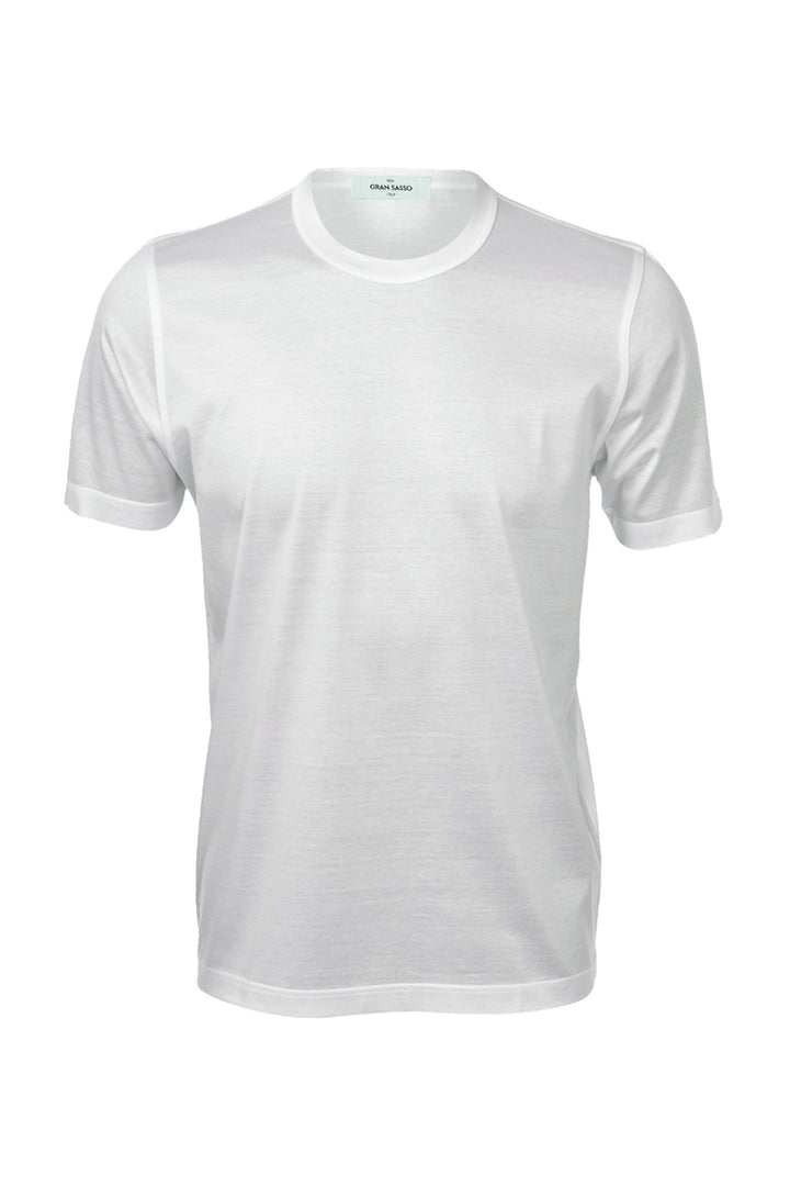 T-shirt blanc en fil d'Ecosse
