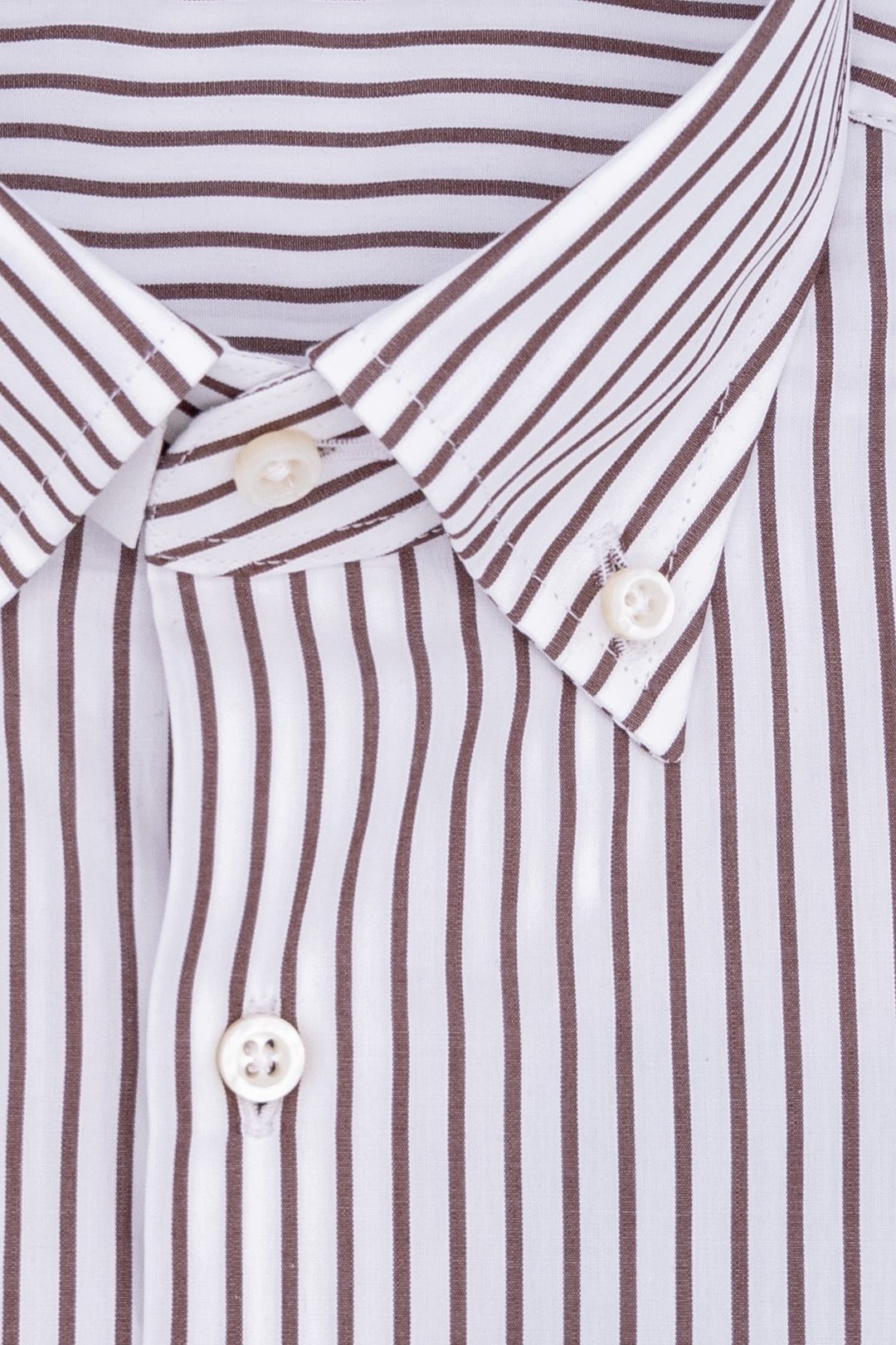 Camicia button down bianca in cotone a righe bordeaux
