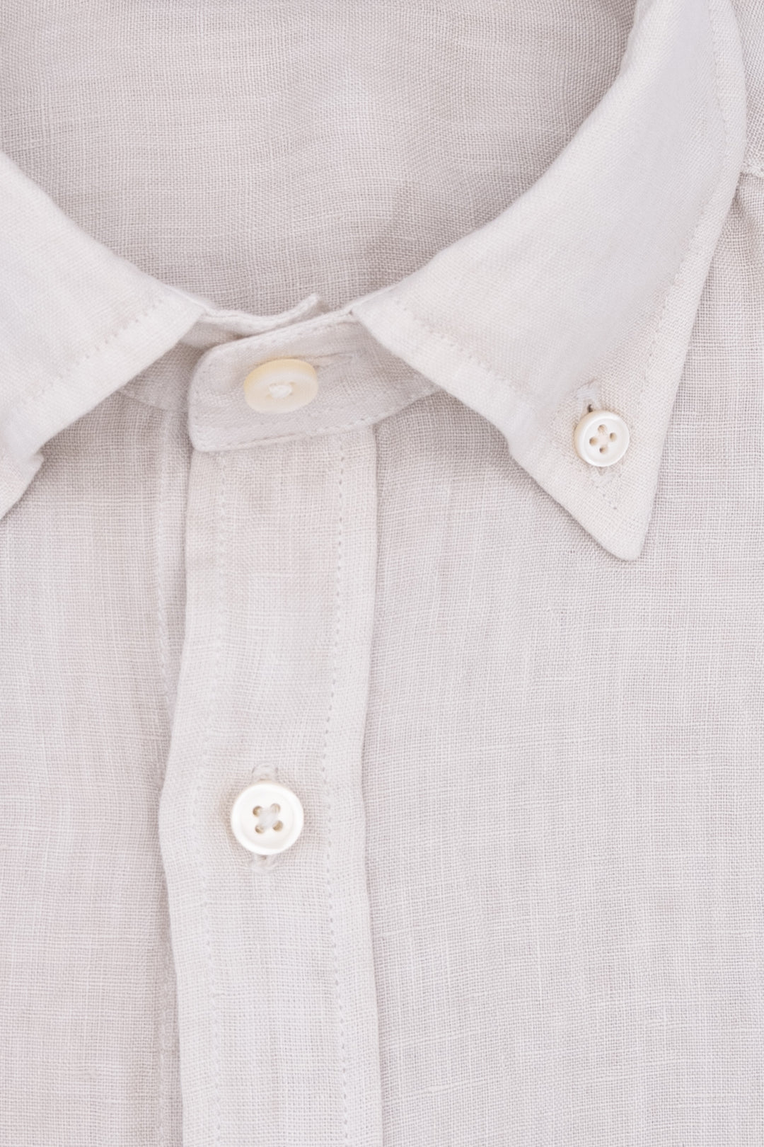 Camicia slim button down beige in lino