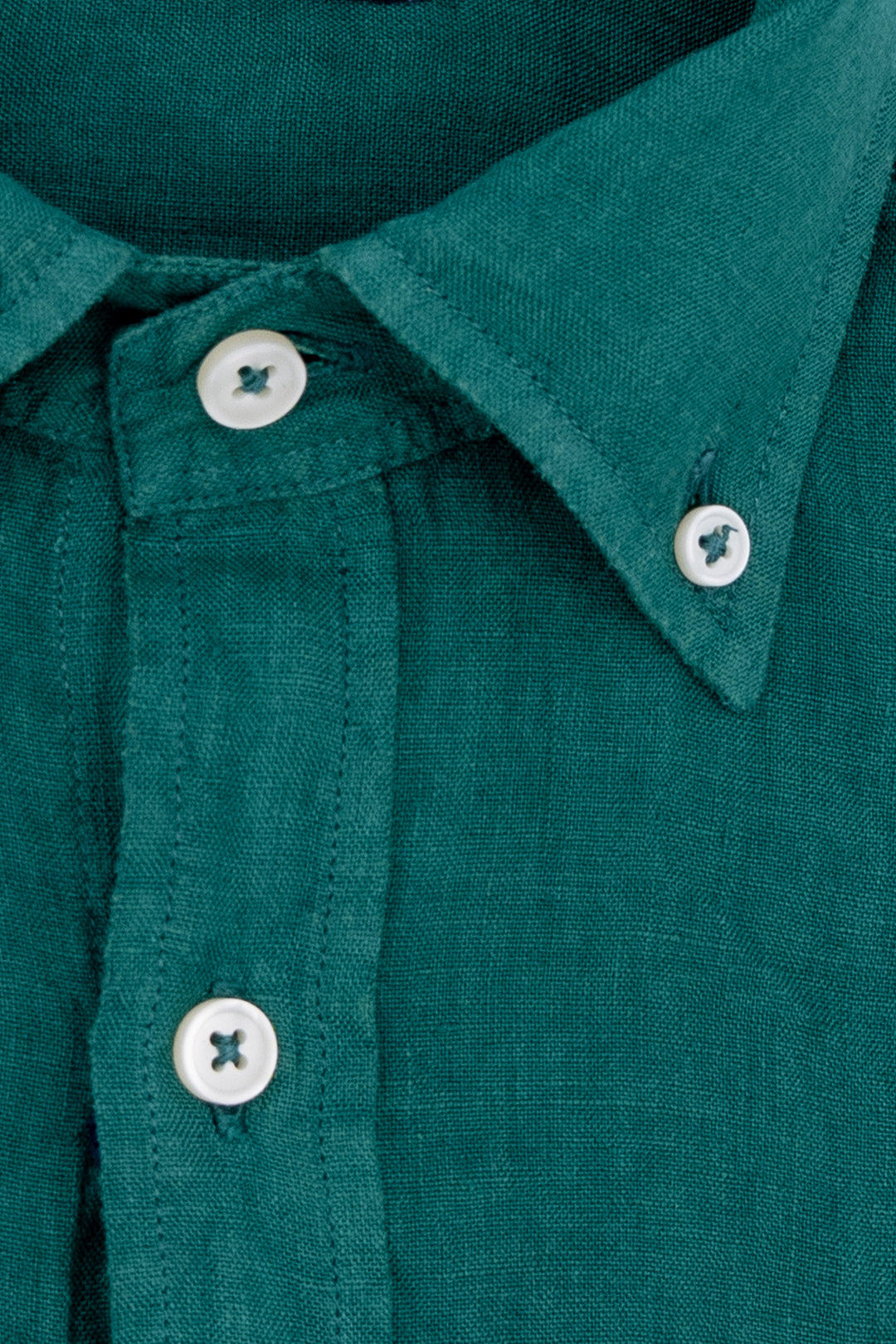 Camicia slim button down verde in lino