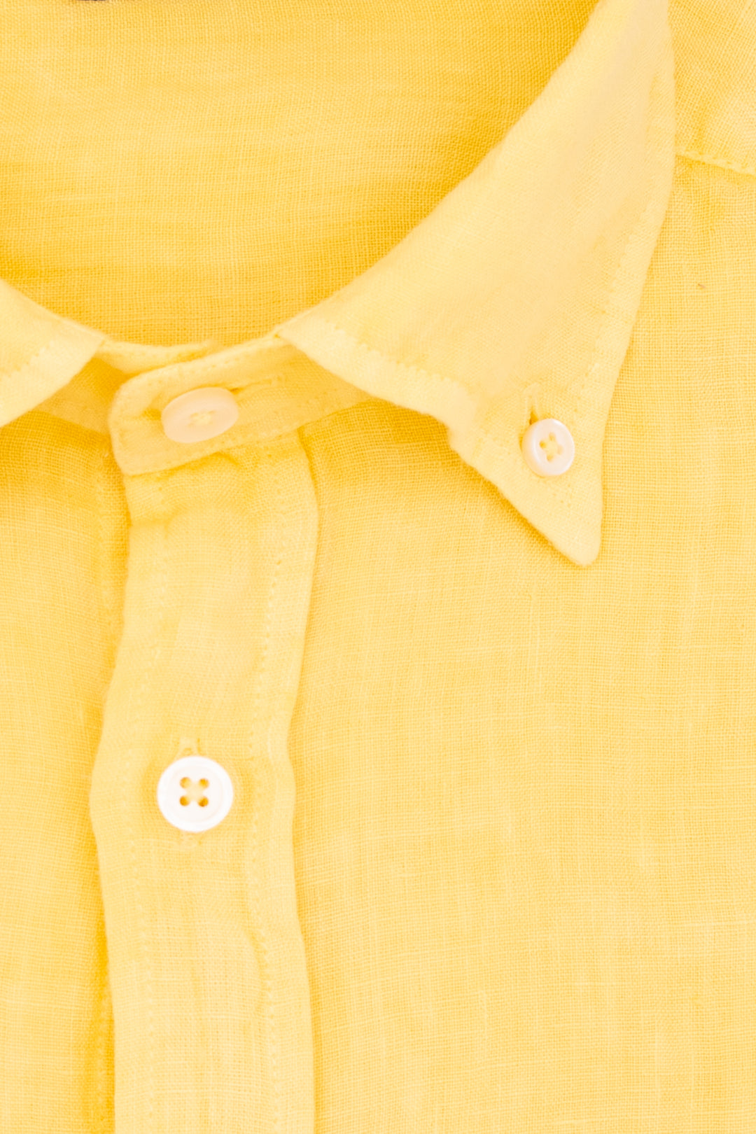 Camicia slim button down gialla in lino