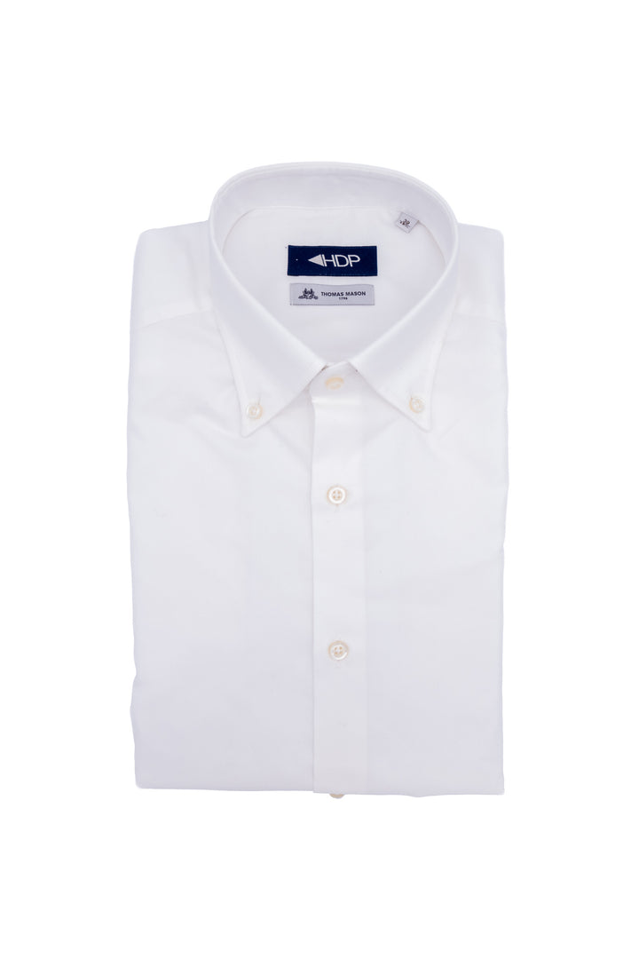 White slim button down shirt in cotton