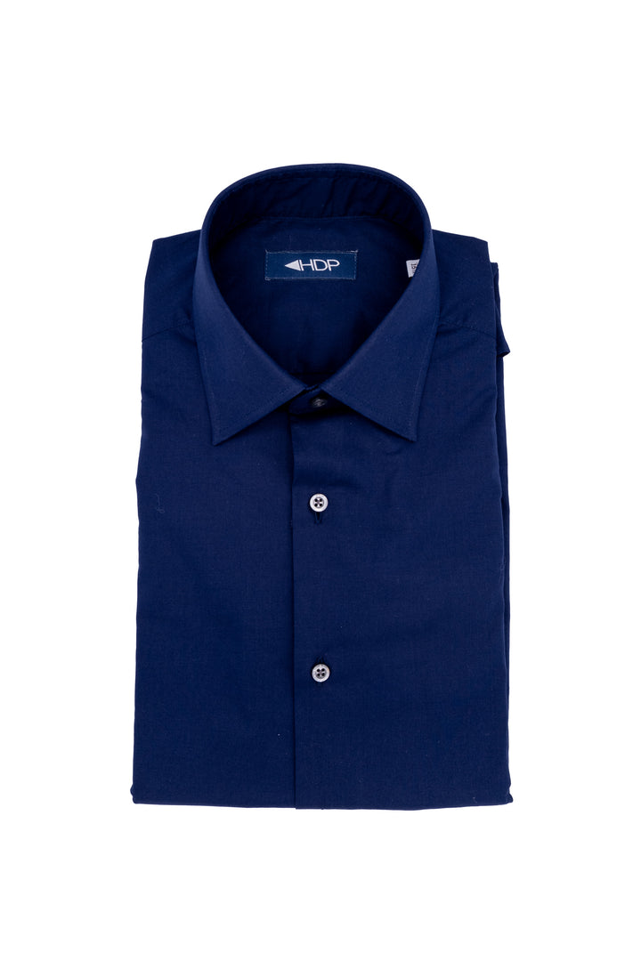 Camicia slim button down blu scuro in cotone