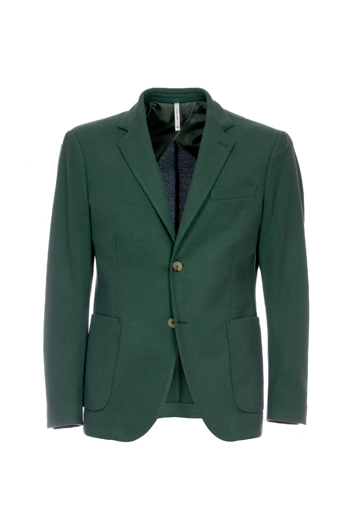 Veste verte à deux boutons non doublée