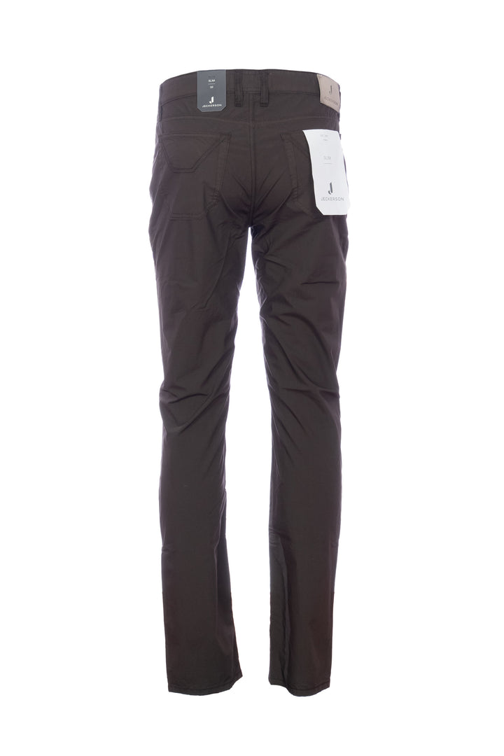 JECKERSON Pantalone 5 tasche “JORDAN” marrone scuro in cotone ultraleggero - Mancinelli 1954