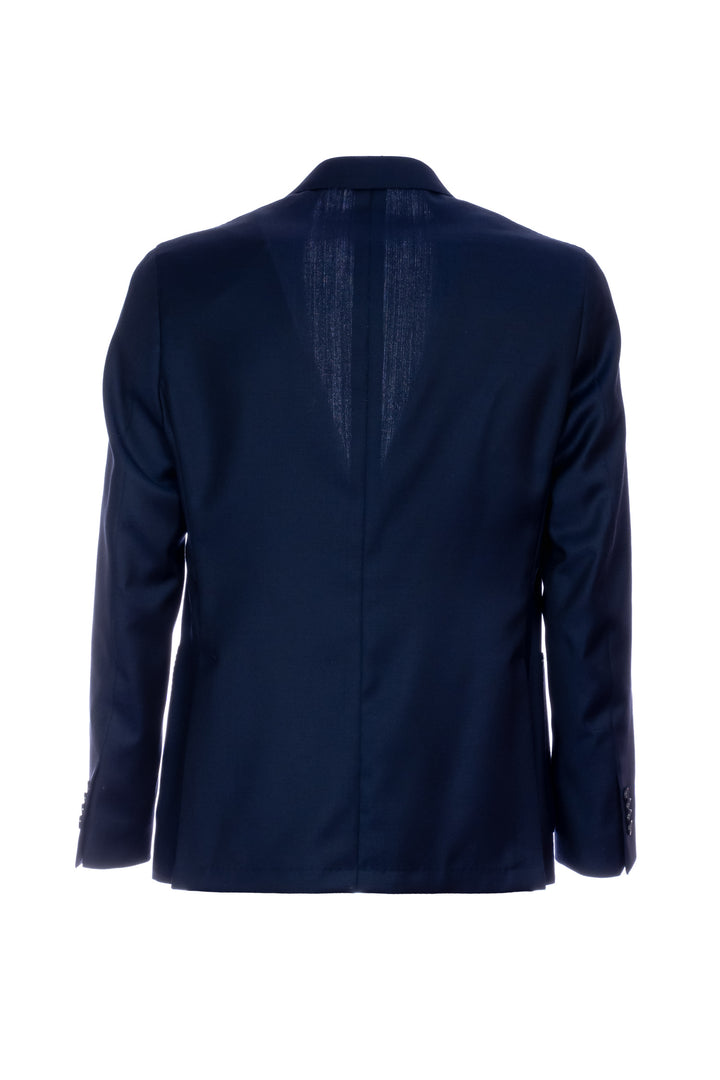 Two-button dark blue unlined wool jacket