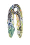 Foulard jaune à imprimé floral animalier