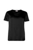 T-shirt nera in raso