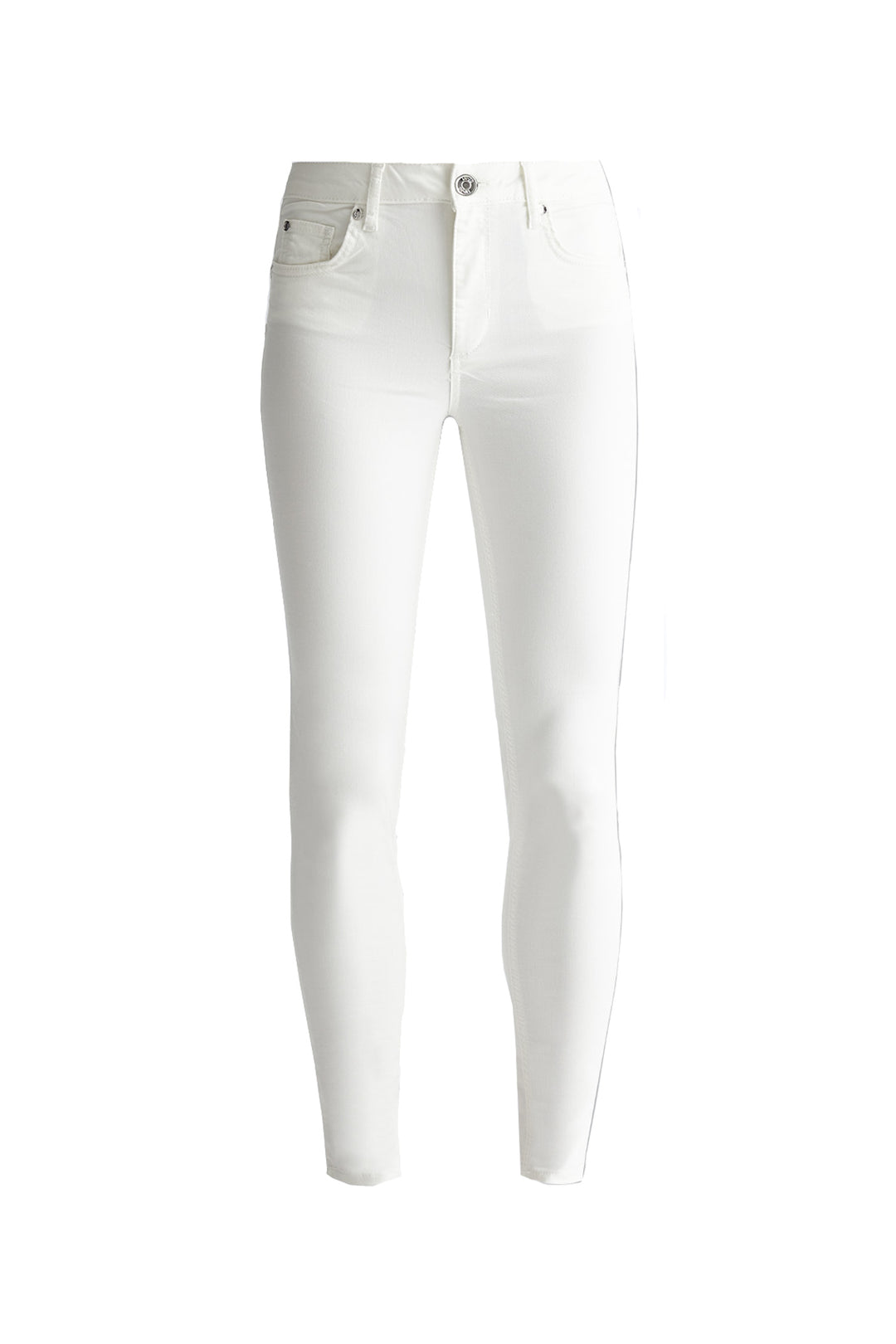 LIU JO Pantaloni bottom up bianco lana a vita alta in cotone stretch - Mancinelli 1954