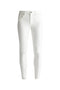 Pantaloni bottom up bianco lana a vita alta in cotone stretch