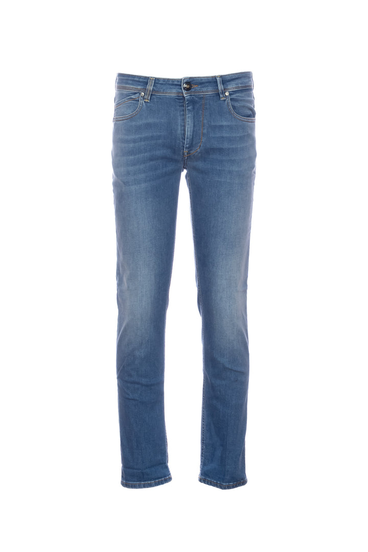 Jeans 5 tasche “RUBENS-30” in denim stretch lavaggio chiaro