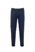 Pantalone chinos “MUCHA-P1C” blu a righe in cotone e lino con risvolto