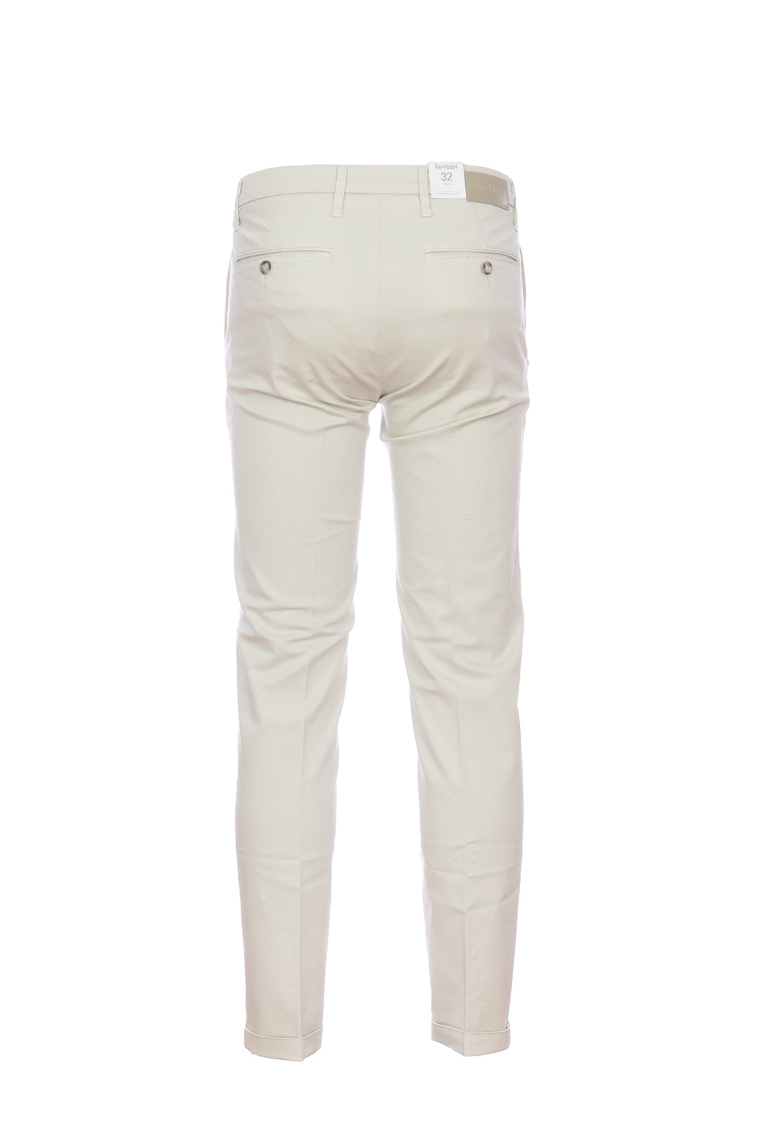 Beige “MUCHA” chinos in tencel cotton with turn-up