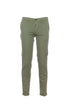 Pantalone chinos “MUCHA” verde in cotone tencel con risvolto