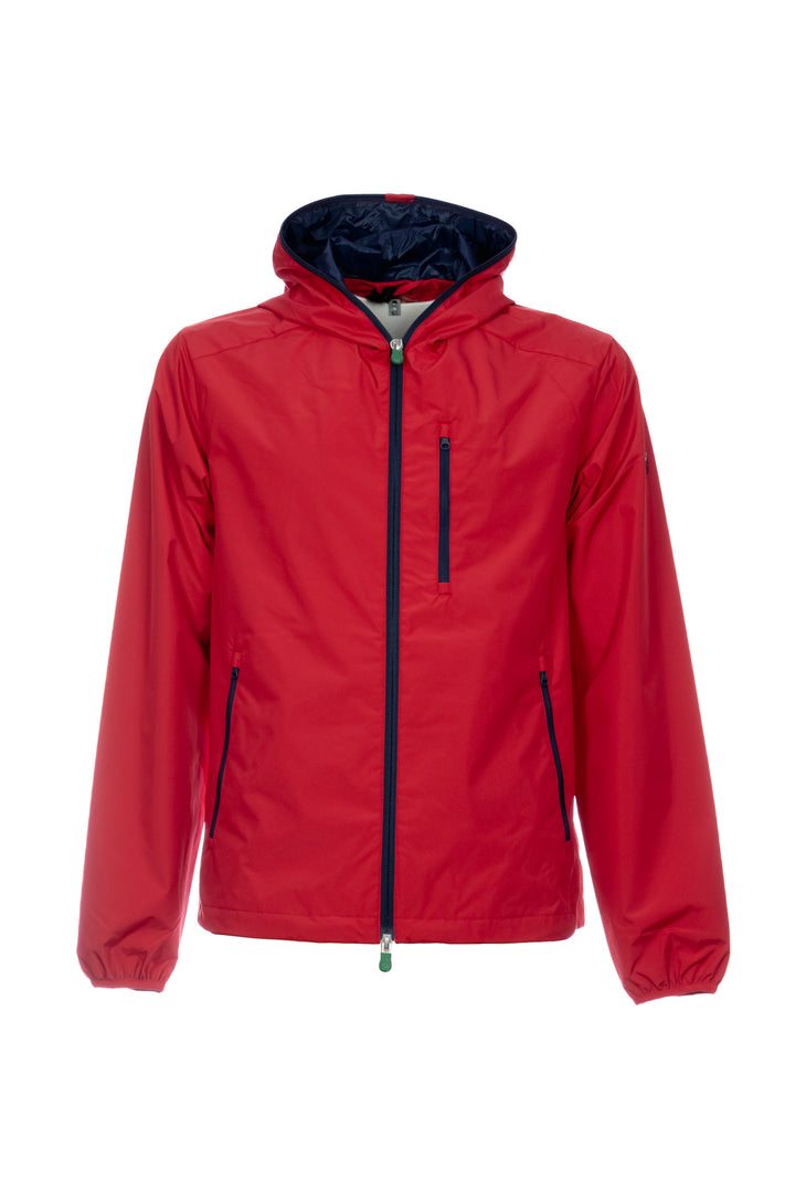 Giacca rossa “DAVID” super light impermeabile con cappuccio