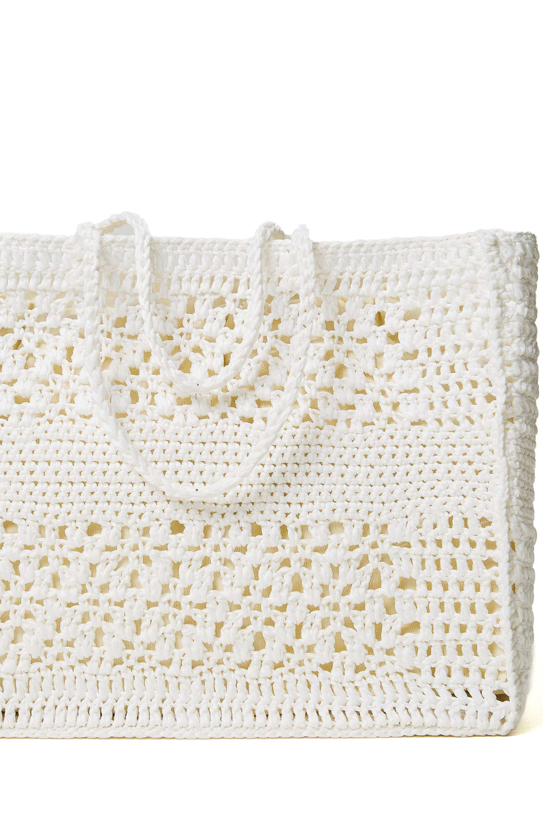TWINSET Borsa shopper 'Bohémien' crochet bianco neve - Mancinelli 1954