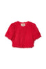 Coprispalle bright rose con fili effetto piume