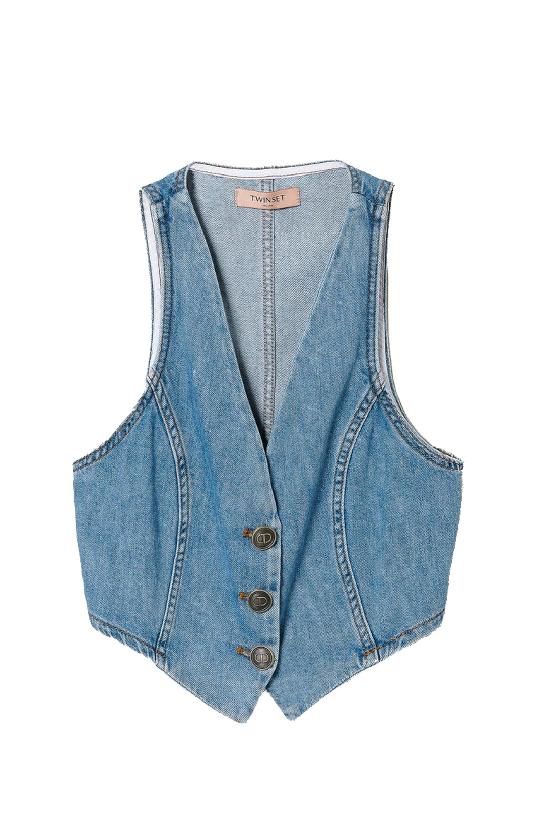 TWINSET Gilet fitted in jeans - Mancinelli 1954