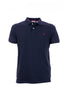 Polo blu navy in piquet di cotone con logo ricamato sul petto