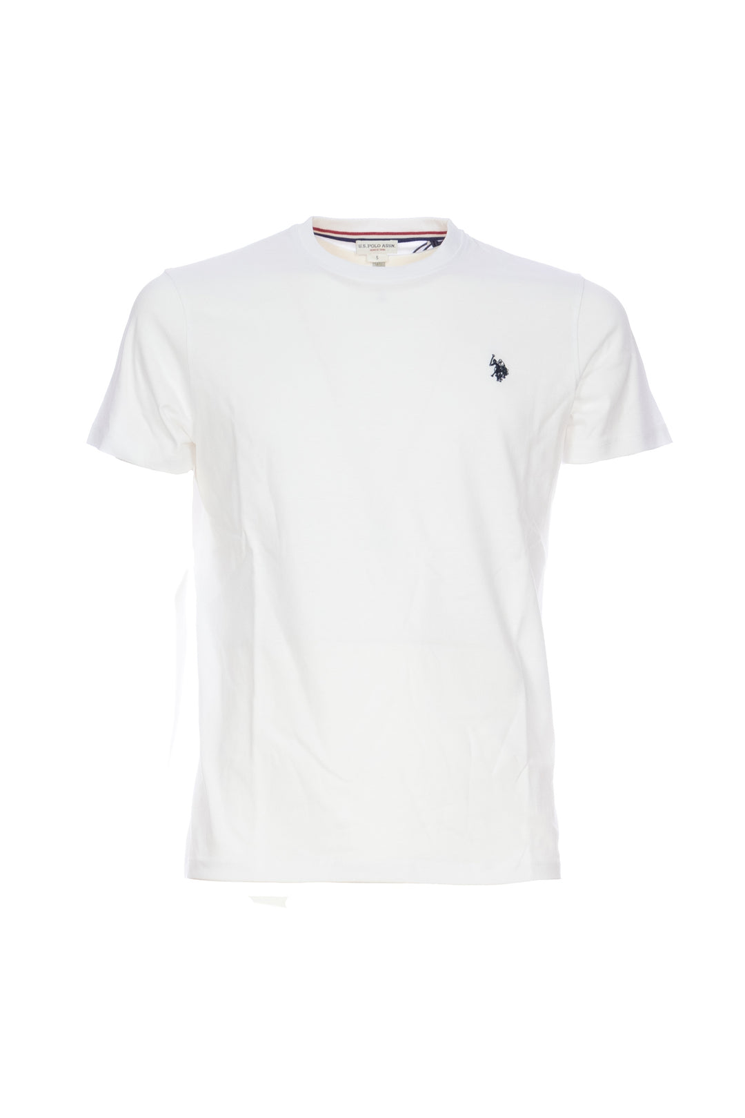 U.S. POLO ASSN. T-shirt bianca in cotone con logo ricamato sul petto - Mancinelli 1954