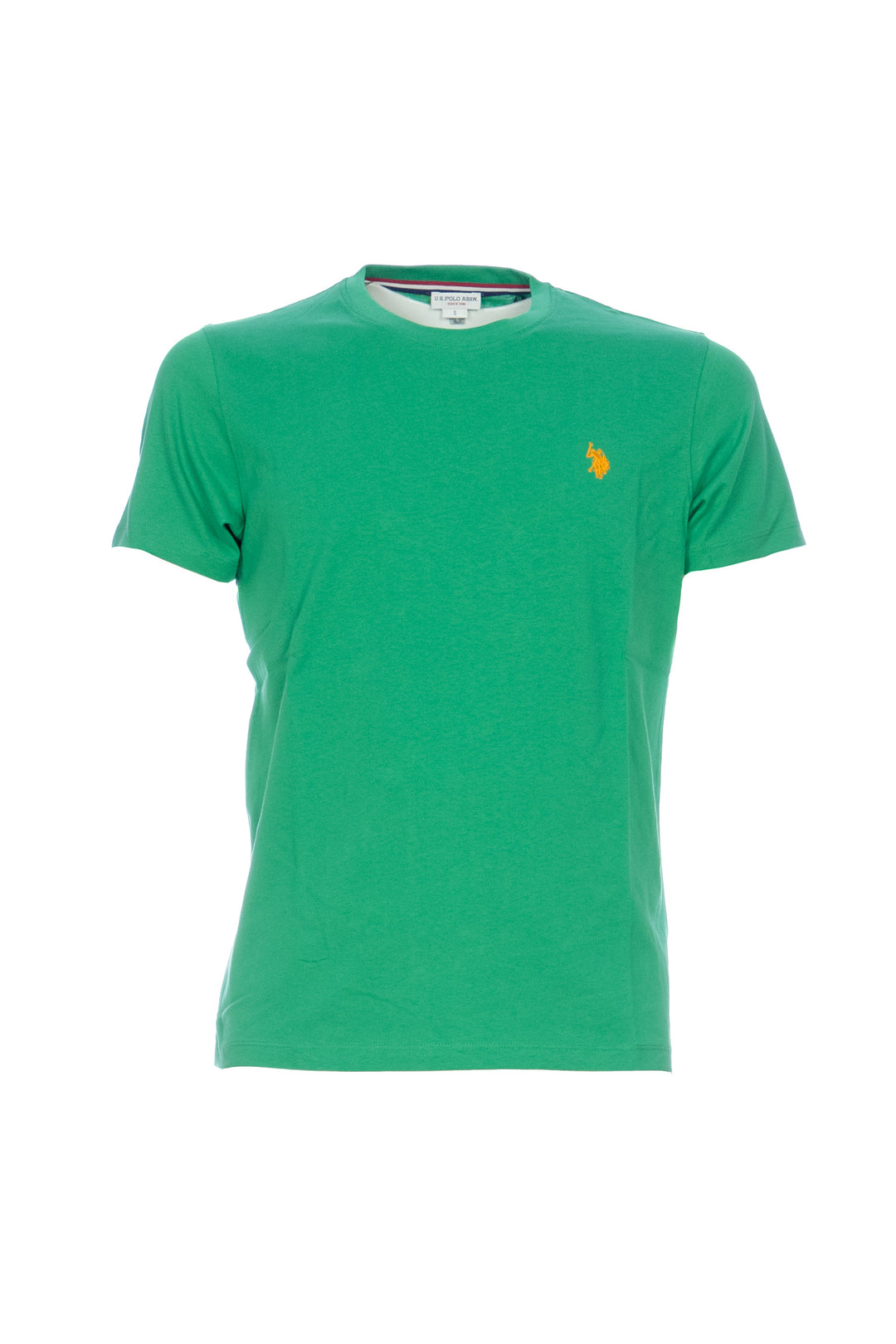 U.S. POLO ASSN. T-shirt verde in cotone con logo ricamato sul petto - Mancinelli 1954