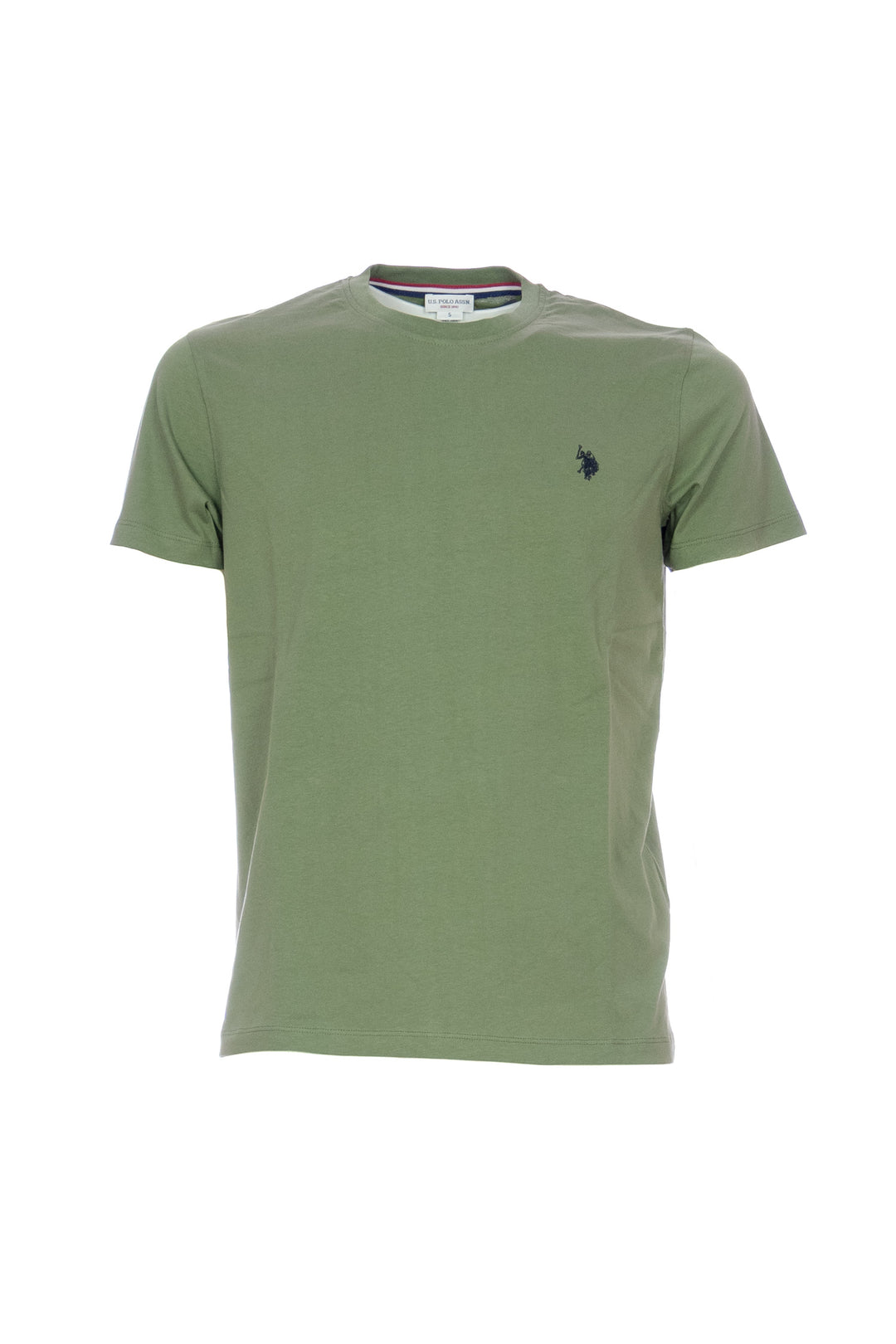 U.S. POLO ASSN. T-shirt verde militare in cotone con logo ricamato sul petto - Mancinelli 1954