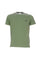 T-shirt verde militare in cotone con logo ricamato sul petto