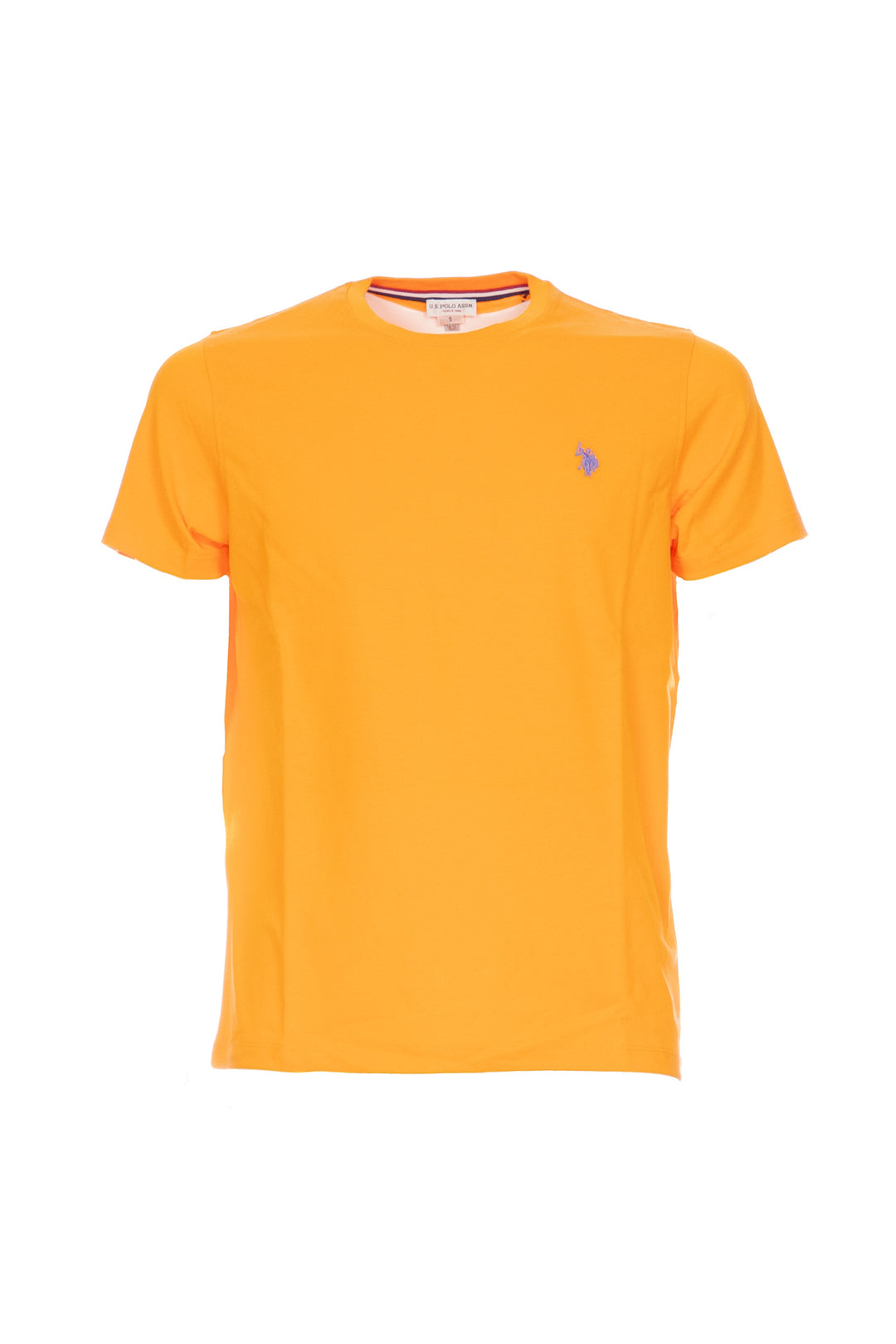 U.S. POLO ASSN. T-shirt arancio in cotone con logo ricamato sul petto - Mancinelli 1954
