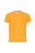 T-shirt arancio in cotone con logo ricamato sul petto