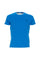 T-shirt blu in cotone con logo ricamato sul petto