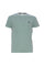 T-shirt verde melange in cotone con logo ricamato