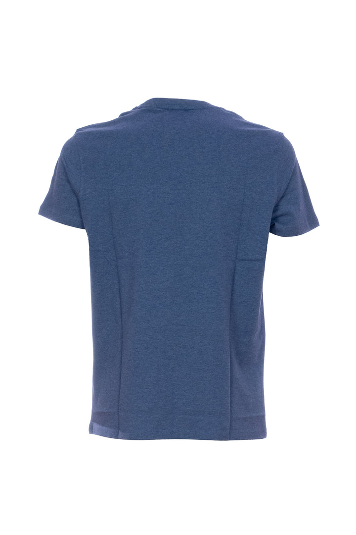 U.S. POLO ASSN. T-shirt blu melange in cotone con logo ricamato - Mancinelli 1954