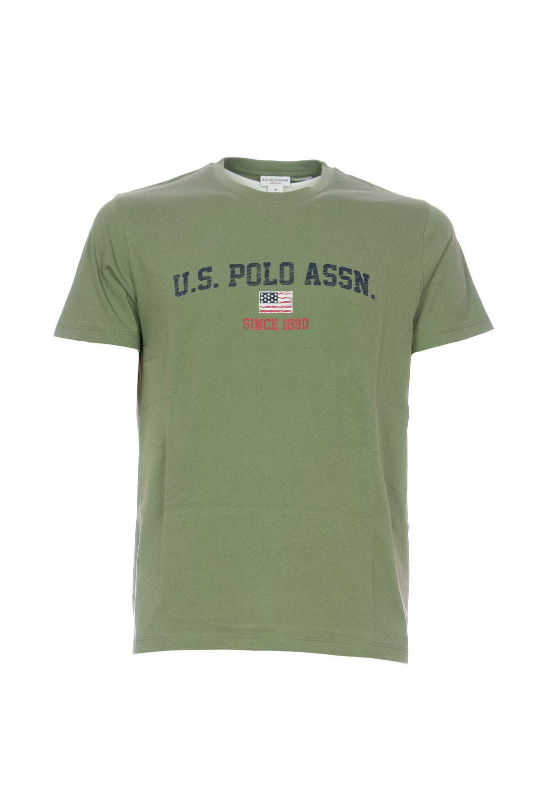 U.S. POLO ASSN. T-shirt verde militare in cotone con stampa U.S. Polo Assn. - Mancinelli 1954