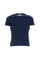 T-shirt blu navy in cotone stretch con logo USPA sul petto