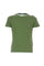 T-shirt verde militare in cotone con taschino sul petto