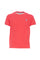 T-shirt corallo in piquet di cotone con logo ricamato sul petto