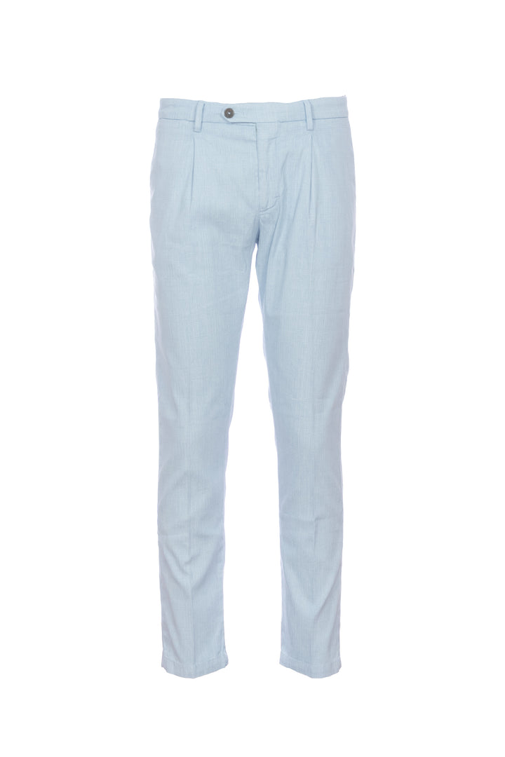 Pantalone “FRIEND” celeste in cotone elasticizzato