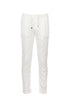 Pantalone “LIFE” off white in misto lino e cotone elasticizzato