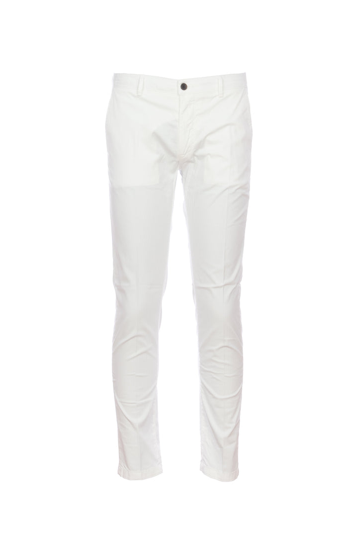 YAN SIMMON Pantalone “STORY” off white in gabardina di cotone elasticizzato - Mancinelli 1954