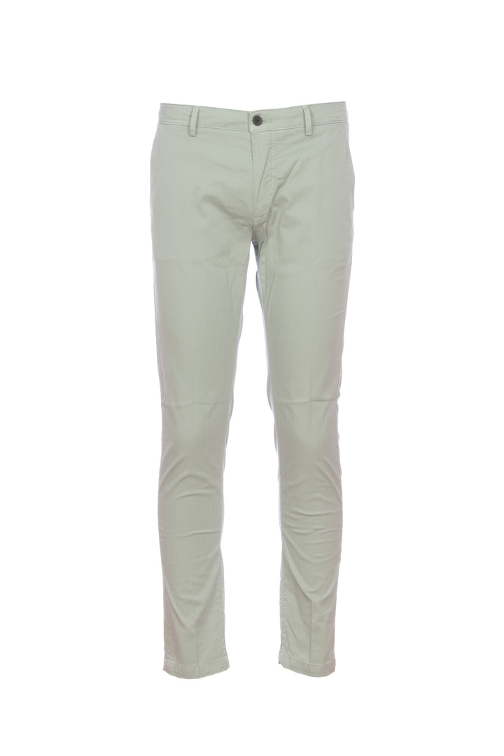 Pantalone “STORY” salvia in gabardina di cotone elasticizzato