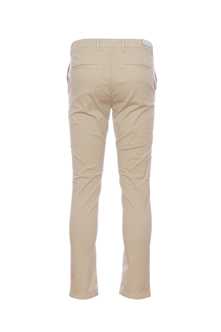 YAN SIMMON Pantalone “STORY” beige in gabardina di cotone elasticizzato - Mancinelli 1954