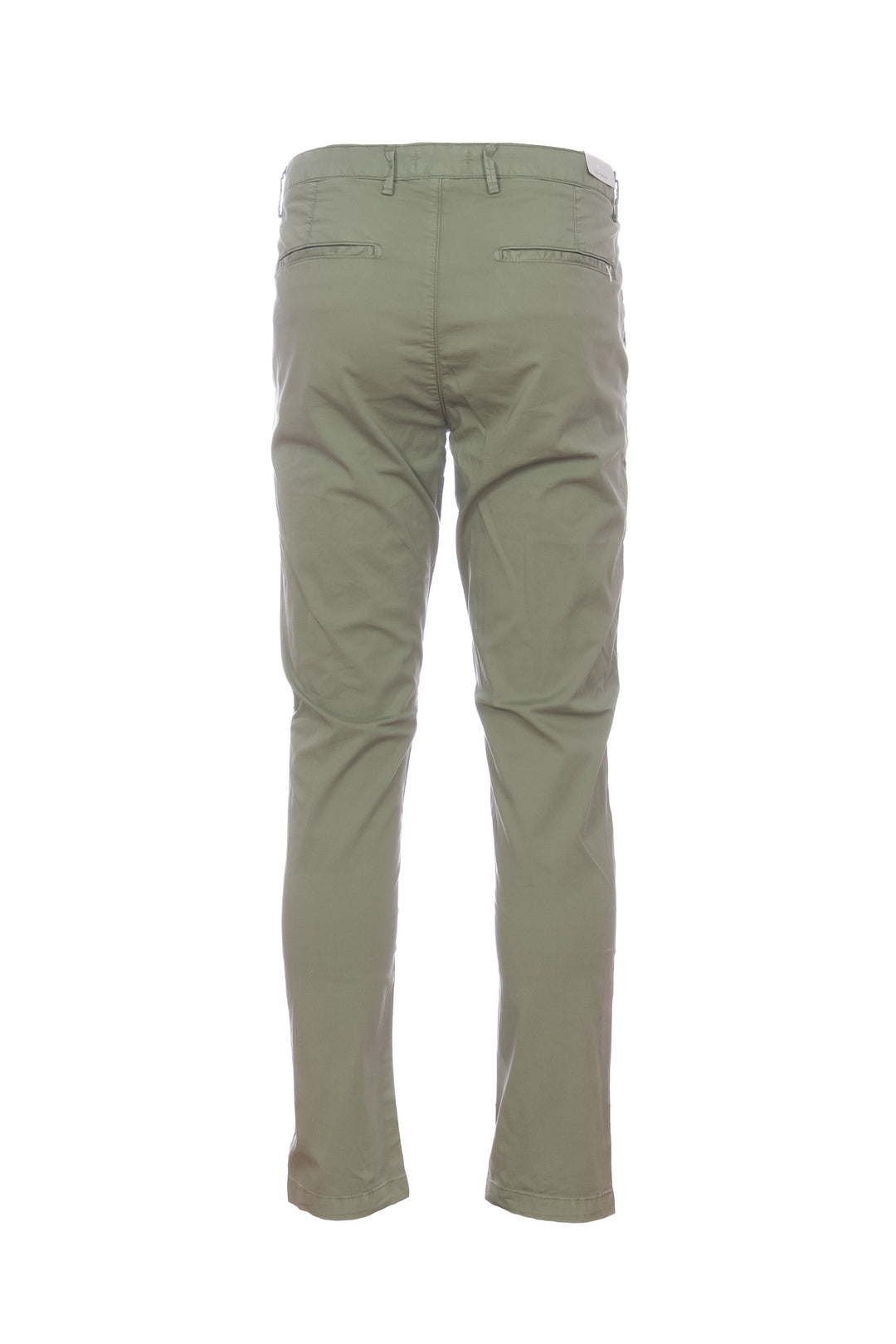 Pantalone “STORY” verde oliva in gabardina di cotone elasticizzato