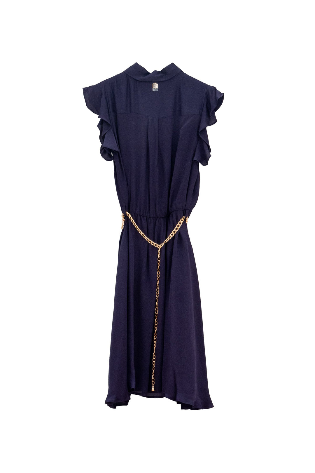 FRACOMINA Abito regular chemisier midi blu scuro con seta - Mancinelli 1954