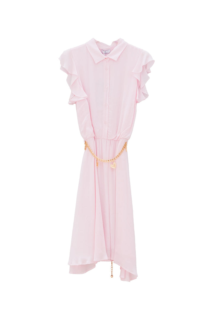 FRACOMINA Abito regular chemisier midi rosa con seta - Mancinelli 1954