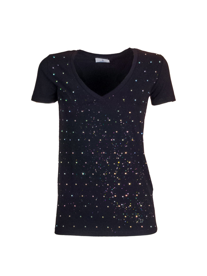 FRACOMINA T-shirt slim nera in jersey di cotone stretch - Mancinelli 1954