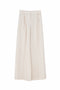 Pantaloni a palazzo crema in tessuto gessato