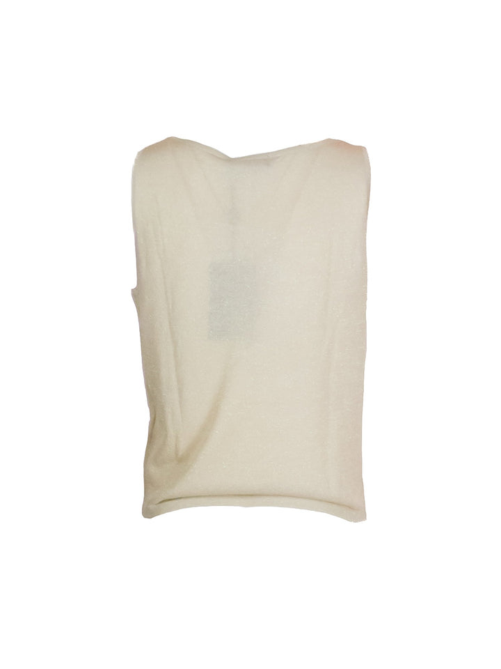 FRACOMINA Top regular senza maniche beige in maglia - Mancinelli 1954