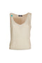 Top regular senza maniche beige in maglia